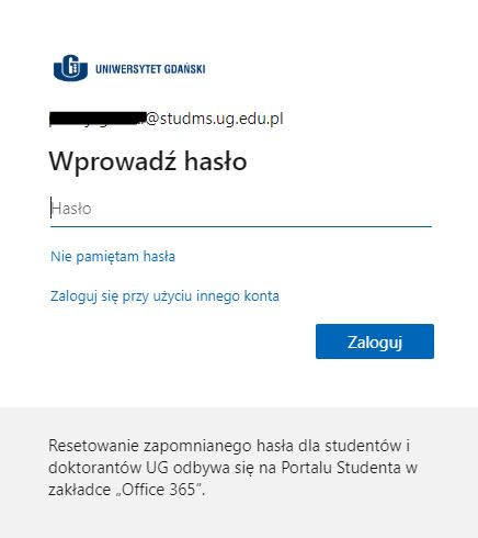 Enter your password in the 'Wprowadź hasło' input